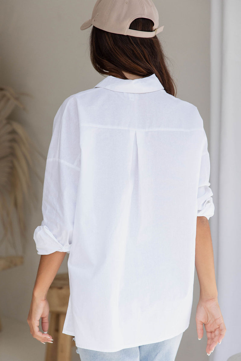 Saharah Cotton Shirt - White - The Self Styler