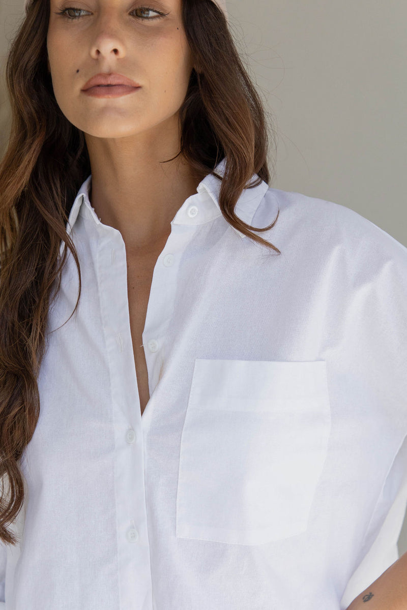 Saharah Cotton Shirt - White - The Self Styler