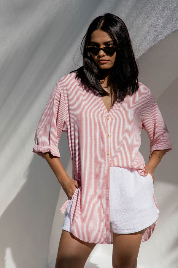 Eva Shirt - Pink Stripe - The Self Styler