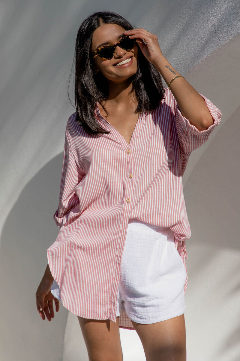 Eva Shirt - Pink Stripe - The Self Styler