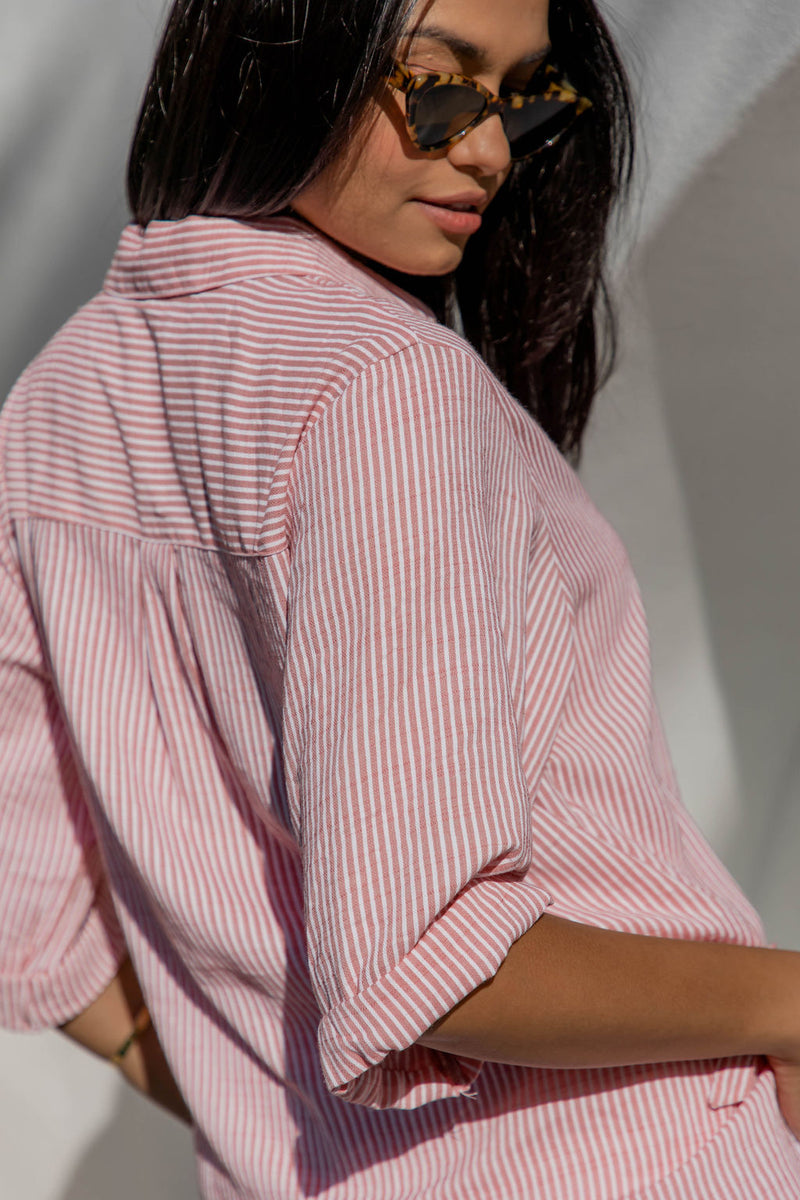 Eva Shirt - Pink Stripe - The Self Styler