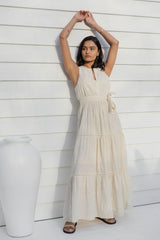 Sabine Lace Maxi Dress - Ivory Cream - The Self Styler