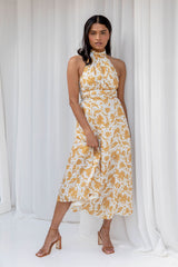 Brynn Halter Neck Dress - Yellow - The Self Styler