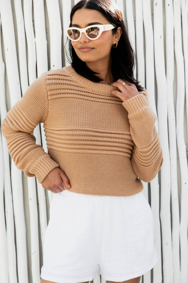 Arlo Chunky Sweater - Tan - The Self Styler