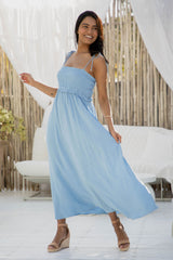 Nahla Maxi Dress - Blue - The Self Styler - The Self Styler