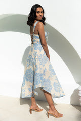 Amelia Midi Dress - Blue Floral - The Self Styler
