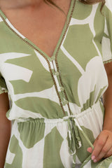 Capri Mini Dress - Green Abstract - The Self Styler