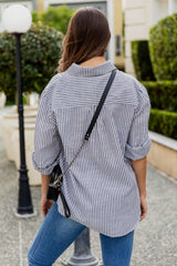 Aries Cotton Stripe Shirt - Charcoal Grey - The Self Styler