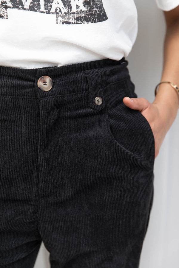 Spencer Corduroy Pant - Black - The Self Styler