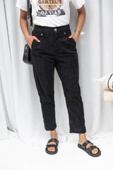 Spencer Corduroy Pant - Black - The Self Styler