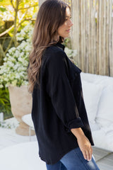 Vacay Relaxed-Fit Cotton Shirt - Black - The Self Styler