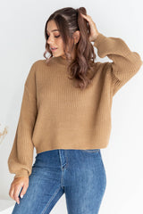 Felix Knit Sweater - Tan - The Self Styler