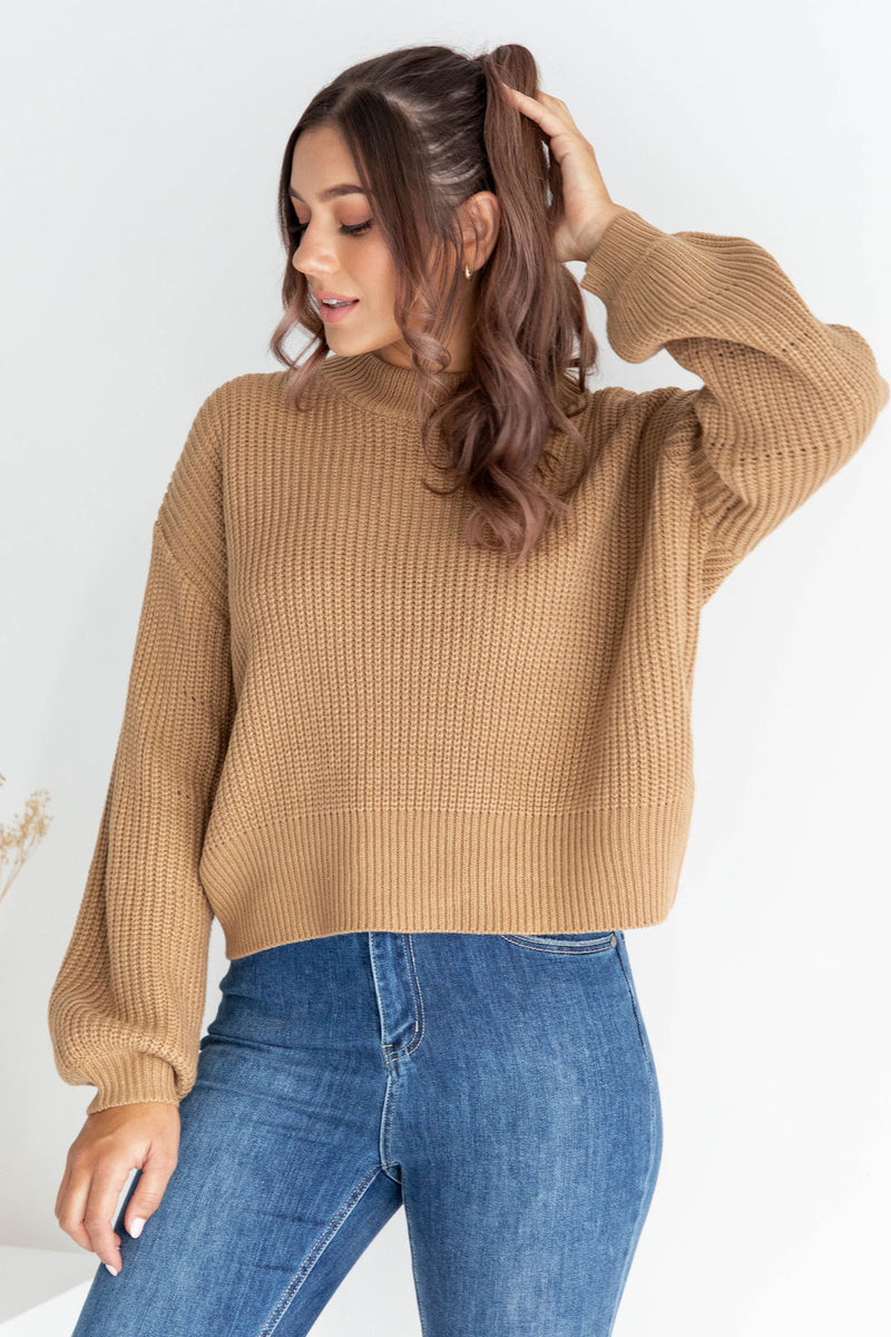 Felix Knit Sweater - Tan - The Self Styler