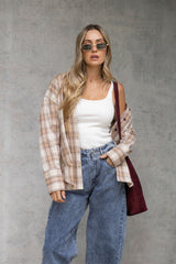 Lennox Plaid Shirt - Natural and Chocolate