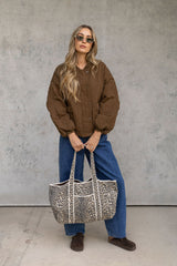 Lola Cotton Tote Bag - Leopard Print