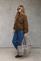 Lola Cotton Tote Bag - Leopard Print