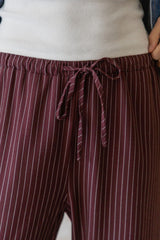 Nixon Stripe Wide-Leg Pants - Plum