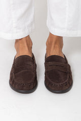 Parker Loafer Mule - Chocolate Brown Suede