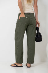 Phoenix Barrel Denim Jeans - Olive