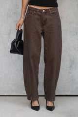 Phoenix Barrel Denim Jeans - Chocolate