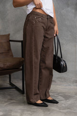 Phoenix Barrel Denim Jeans - Chocolate