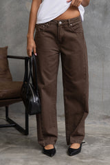 Phoenix Barrel Denim Jeans - Chocolate