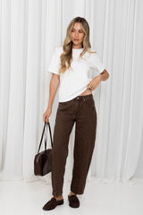 Phoenix Barrel Denim Jeans - Chocolate