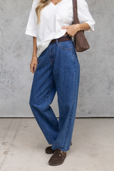 Bodhi Barrel Denim Jeans - Mid Blue Wash