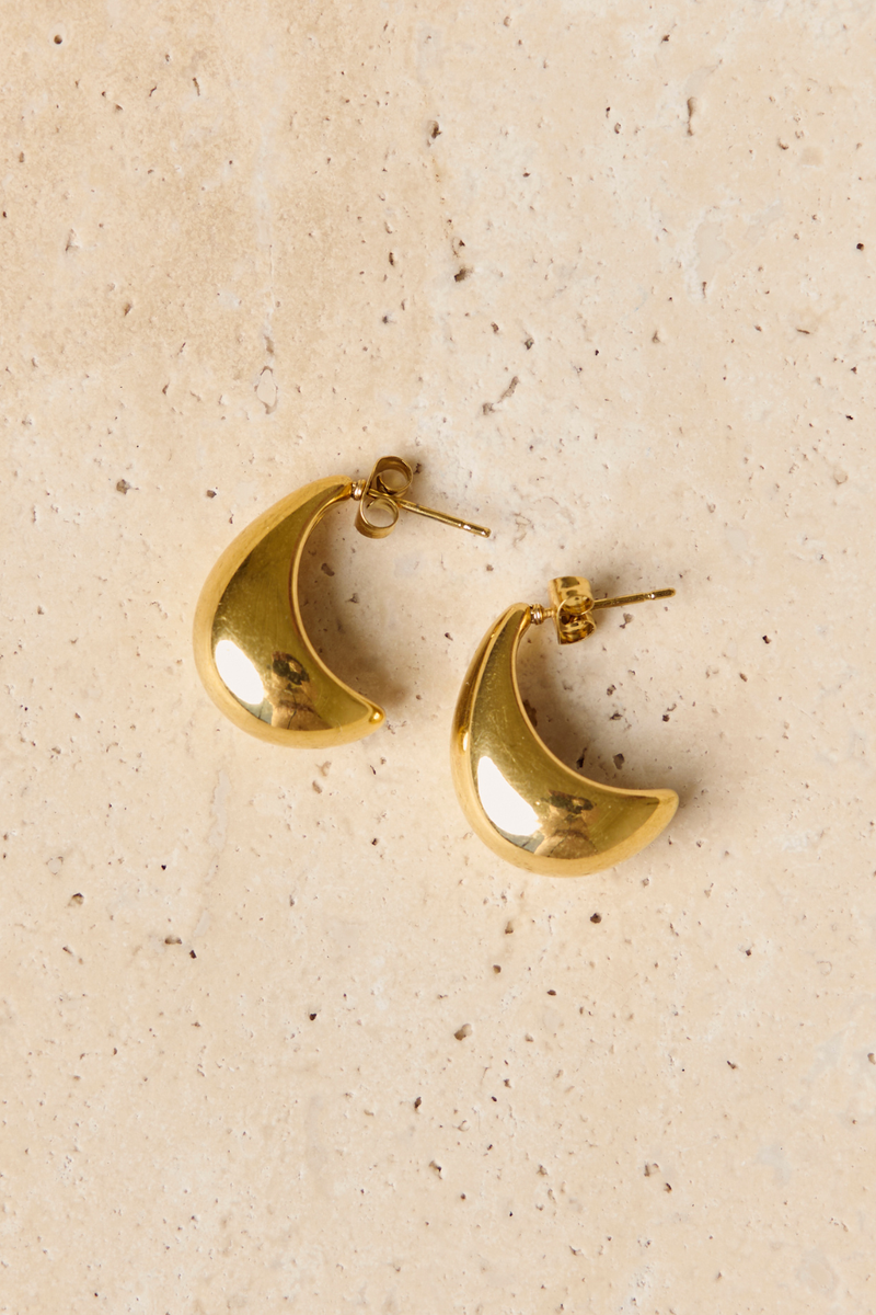 Monti Teardrop Stud Earrings - Gold - The Self Styler