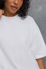 Quinn Relaxed-Fit Side Split Tee - White