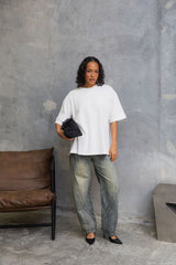 Quinn Relaxed-Fit Side Split Tee - White