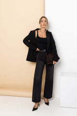 Dakota Straight-Leg Denim Jeans - Black Wash - The Self Styler Exclusive