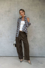 Reign Plaid Shirt - Blue & Chocolate