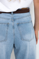 River Wide-Leg Denim Jeans - Light Blue Wash