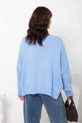 Romy Oversized Knit Jumper - Blue