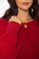 Romy Oversized Knit Jumper - Burgundy Red