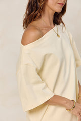 Arden Off-The-Shoulder Tee - Yellow - The Self Styler