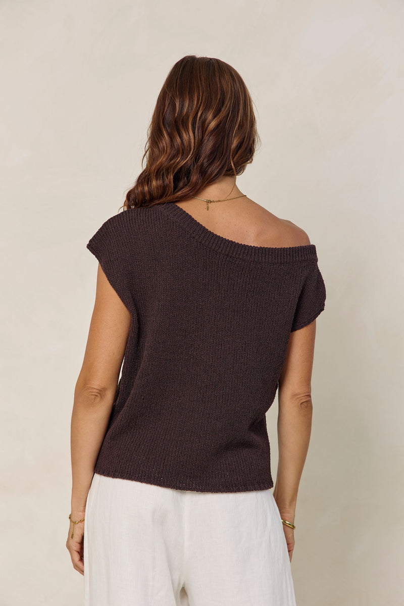 Avalon Off-The-Shoulder Top - Espresso - The Self Styler