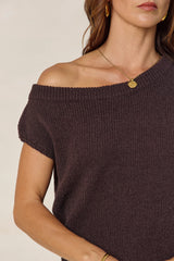 Avalon Off-The-Shoulder Top - Espresso - The Self Styler