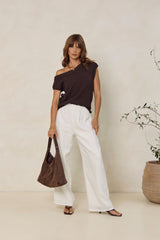 Avalon Off-The-Shoulder Top - Espresso - The Self Styler