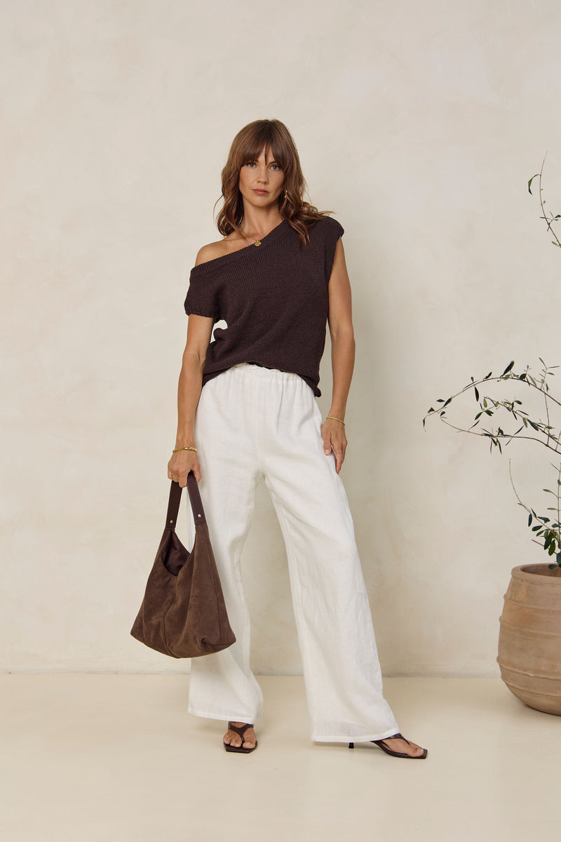 Avalon Off-The-Shoulder Top - Espresso - The Self Styler