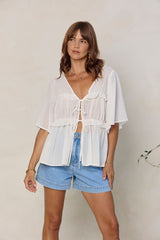 Nyla Boho Top - White - The Self Styler