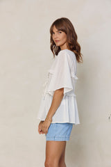 Nyla Boho Top - White - The Self Styler