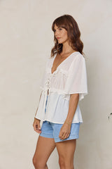 Nyla Boho Top - White - The Self Styler