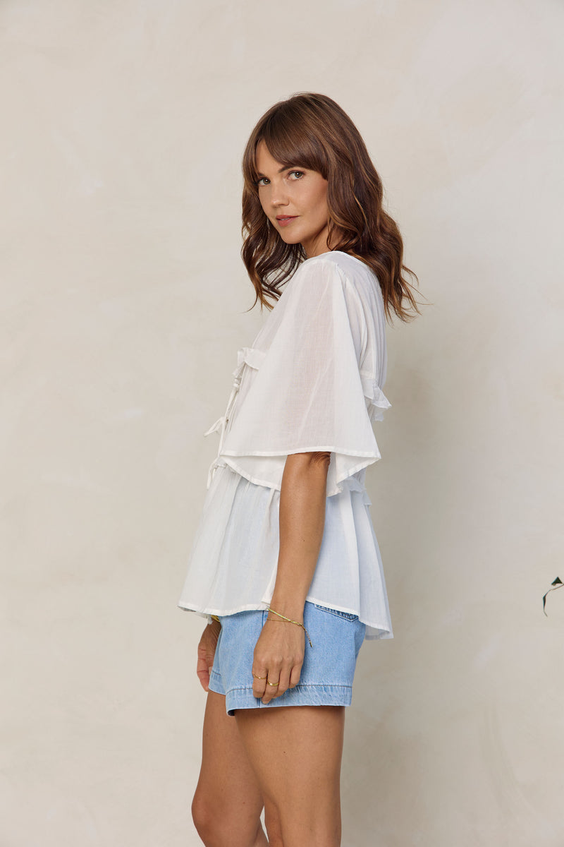 Nyla Boho Top - White - The Self Styler