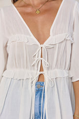 Nyla Boho Top - White - The Self Styler