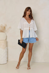Nyla Boho Top - White - The Self Styler