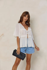 Nyla Boho Top - White - The Self Styler