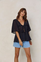 Nyla Boho Top - Black - The Self Styler