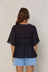 Nyla Boho Top - Black - The Self Styler